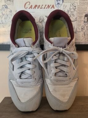FIGS & New Balance Light Gray Sneakers with Burgundy Collar